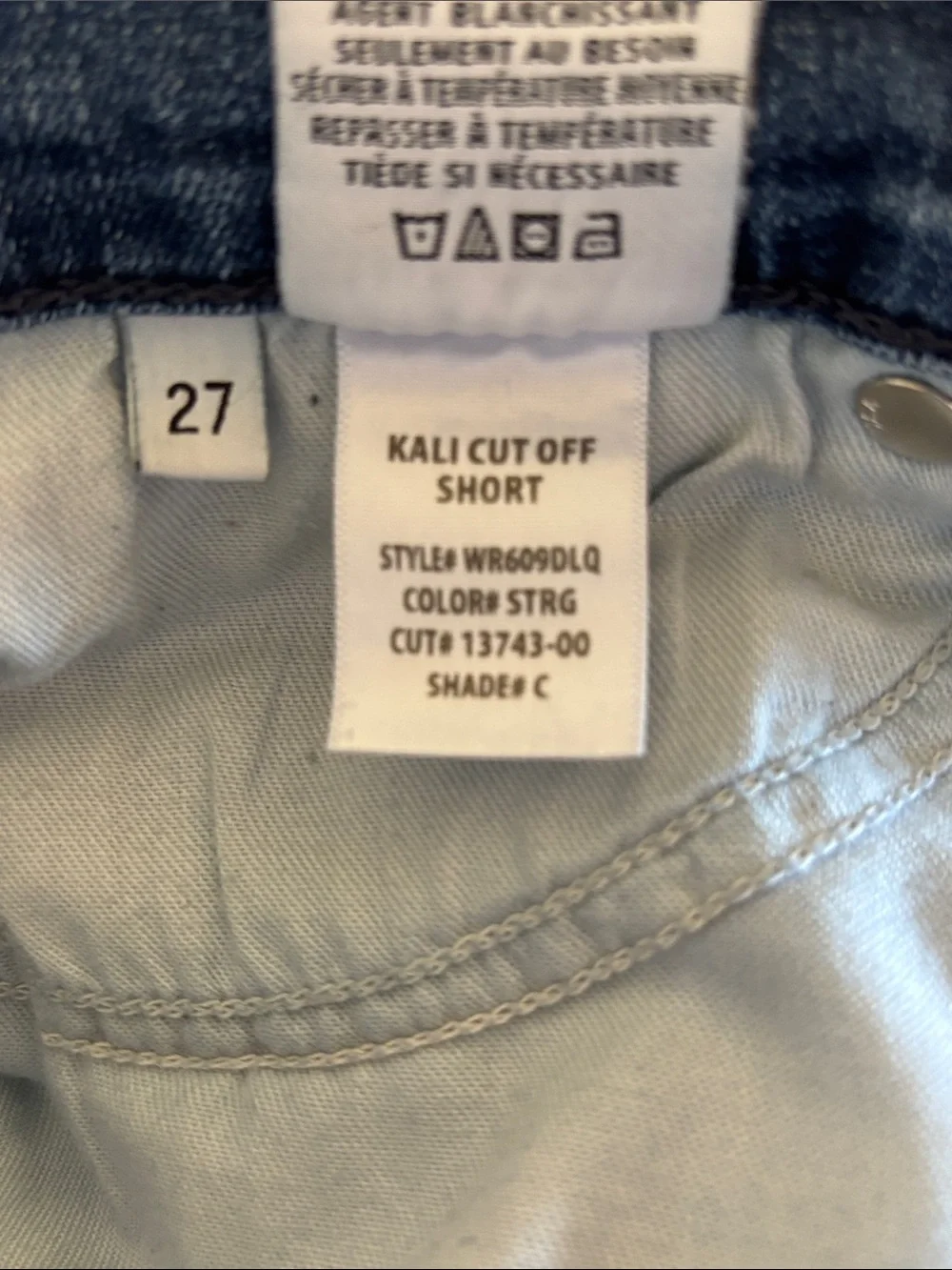 Hudson Kali Cut Off Stargazing Blue Jean Shorts Size 27 - Picture 9 of 9